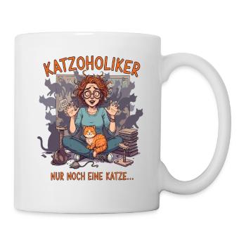 Katzoholiker Nur noch eine Katze - Lustiger Spruch - Mug - white - Right