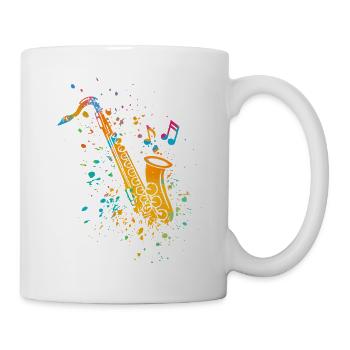 Saxophone Jazz Saxophonist Orchestra Musicians - Mug - white - Right