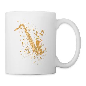 Saxophone Jazz Saxophonist Orchestra Musicians - Mug - white - Right