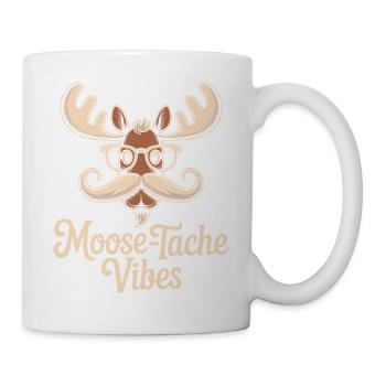 Humour Animal Élan Blague Moustache - Mug blanc - blanc - Droite