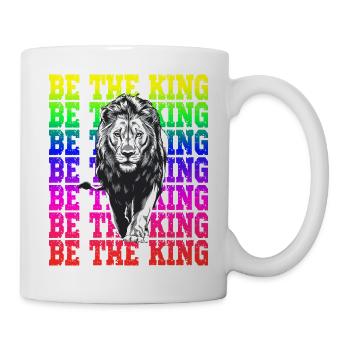 Be the King Rainbow Lion Motif Strong Animal - Mug - white - Right