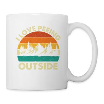 I Love Peeing Outside Funny Hiking Nature Quote - Mug blanc - blanc - Droite