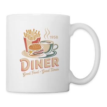 Vintage Diner Werbung - Tasse - Weiß - Rechts