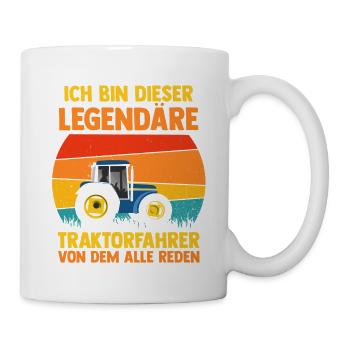 Landwirt Bauernhof Farmer Bauer Traktor - Tasse - Weiß - Rechts