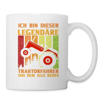 Landwirt Bauernhof Farmer Bauer Traktor - Tasse - Weiß - Rechts