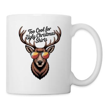 Hirsch mit Geweih Ugly christmas - Tasse - Weiß - Rechts