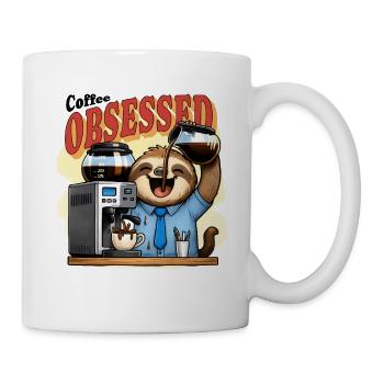 Café Obsessed Paresseux Caféine - Mug blanc - blanc - Droite