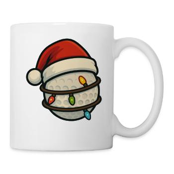 Funny Golf Ball Christmas Santa Holiday - Mug - white - Right