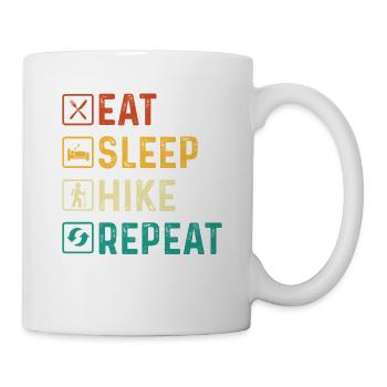 Eat Sleep Hike Repeat Funny Trail Lover Quote - Mug - white - Right