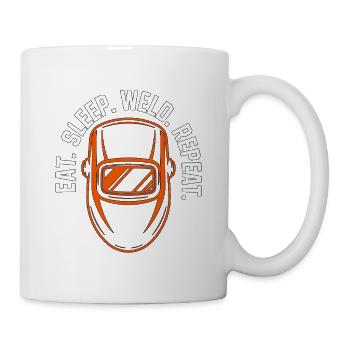 Soudeur Eat Sleep Weld Répéter le soudage des métaux - Mug blanc - blanc - Droite