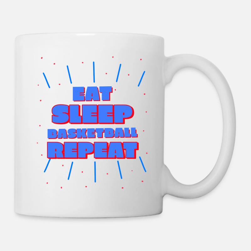 Eat, Sleep, Basketball, Repeat Blue/Red Design - Mug - white
