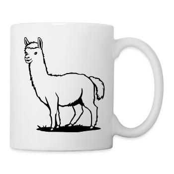 Alpaka T-shirt mit süßem Tiermotiv Geschenk - Tasse - Weiß - Rechts