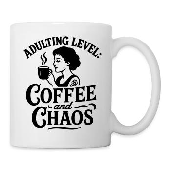 Kaffee witzig Spruch Chaos lustig sprüche arbeit - Tasse - Weiß - Rechts