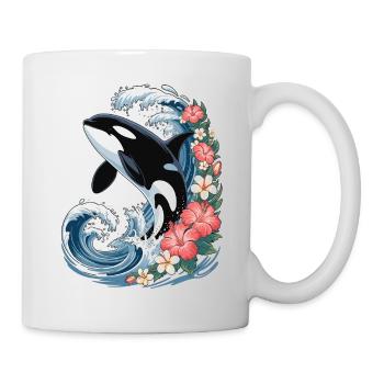 Orca in tropical waves - Mug - white - Right
