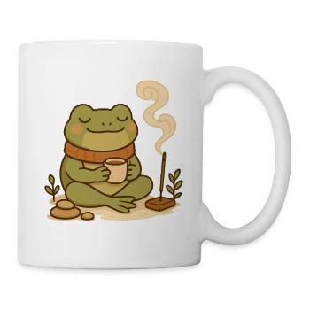 Mindful frog with tea & incense sticks - Mug - white - Right