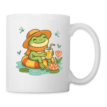Sommer Frosch – Cozy Frog mit Limonade - Tasse - Weiß - Rechts