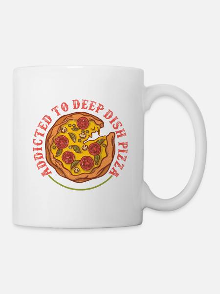 Deep Dish Pizza Chicargo - Tasse - Weiß