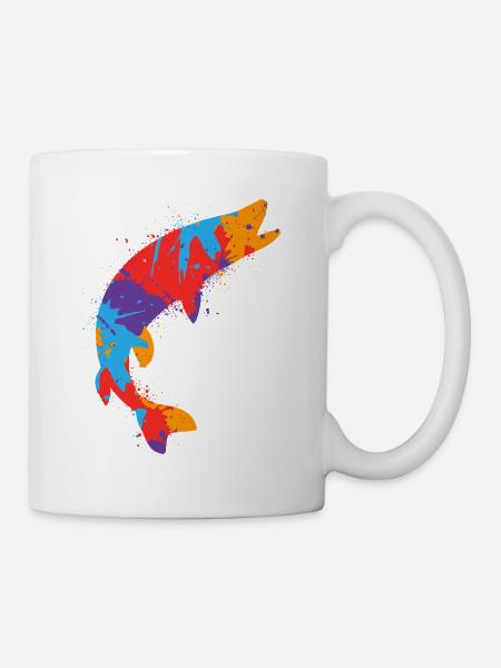 Bunter Hecht Angeln Hechte Fischen Angler - Tasse - Weiß