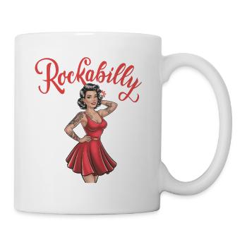 Rockabilly Vintage Pin-up Tattoo Style - Tasse - Weiß - Rechts