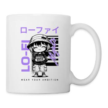 Lo-Fi Nights – Kawaii Chibi mit Walkman Streetwear - Tasse - Weiß - Rechts
