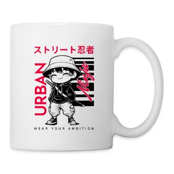 Urbain Ninja Kawaii Street Samouraï Streetwear Manga - Mug blanc - blanc - Droite