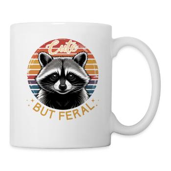 Funny Raccoon - Tasse - Weiß - Rechts