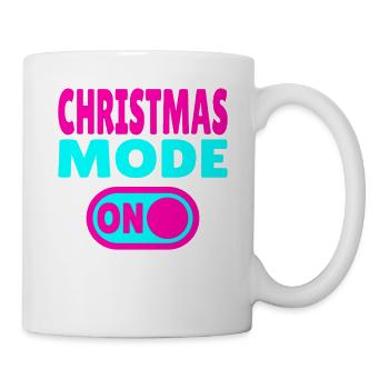 Christmas Mode ON - funny Christmas sayings - Mug - white - Right