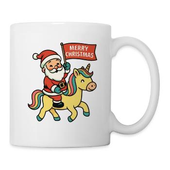 Cute Santa Claus rides unicorn Merry Christma - Mug - white - Right