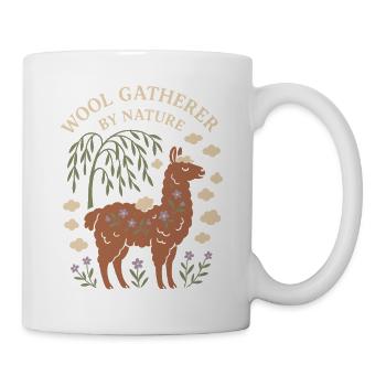 Cottagecore Llama Aesthetic Cute Farm Animal - Mug - white - Right