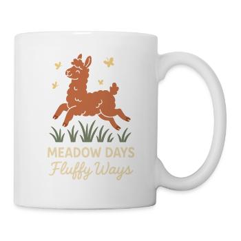 Cottagecore Llama Aesthetic Cute Farm Animal - Mug - white - Right