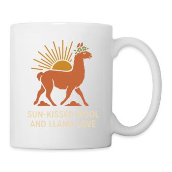 Cottagecore Lama Esthétique Mignon Animal de la Ferme - Mug blanc - blanc - Droite