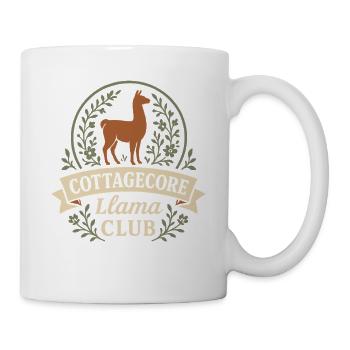Cottagecore Lama Esthétique Mignon Animal de la Ferme - Mug blanc - blanc - Droite