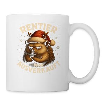 Weihnachten Spruch Humor Igel Lustig Rentier - Tasse - Weiß - Rechts