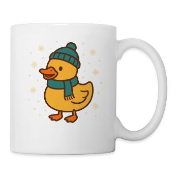 Lustige Weihnachtsente Winter Urlaub Jubel - Tasse - Weiß - Rechts