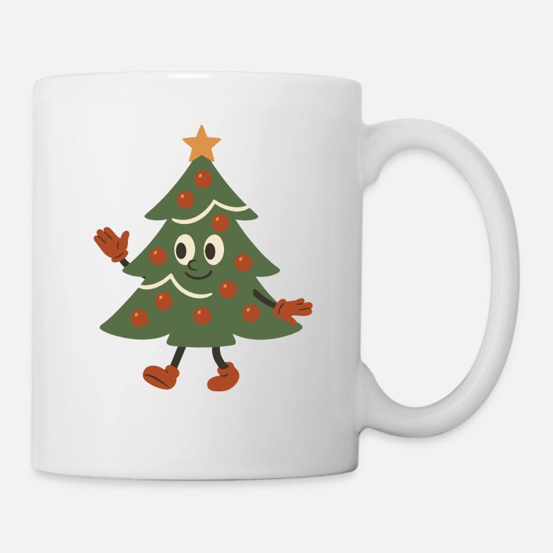 Drôle Dansant Arbre de Noël Vacances Joie festive - Mug blanc - blanc