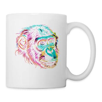 Neon Monkey Portrait Color Explosion - Mug - white - Right