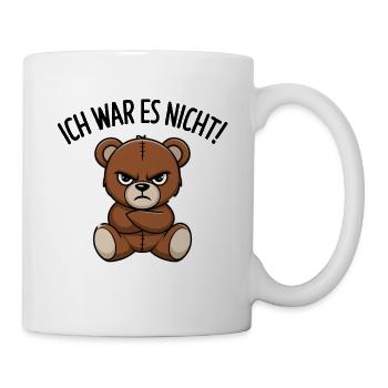 Ich War Es Nicht Lustiger Bär Mit Süßem Gesicht - Tasse - Weiß - Rechts