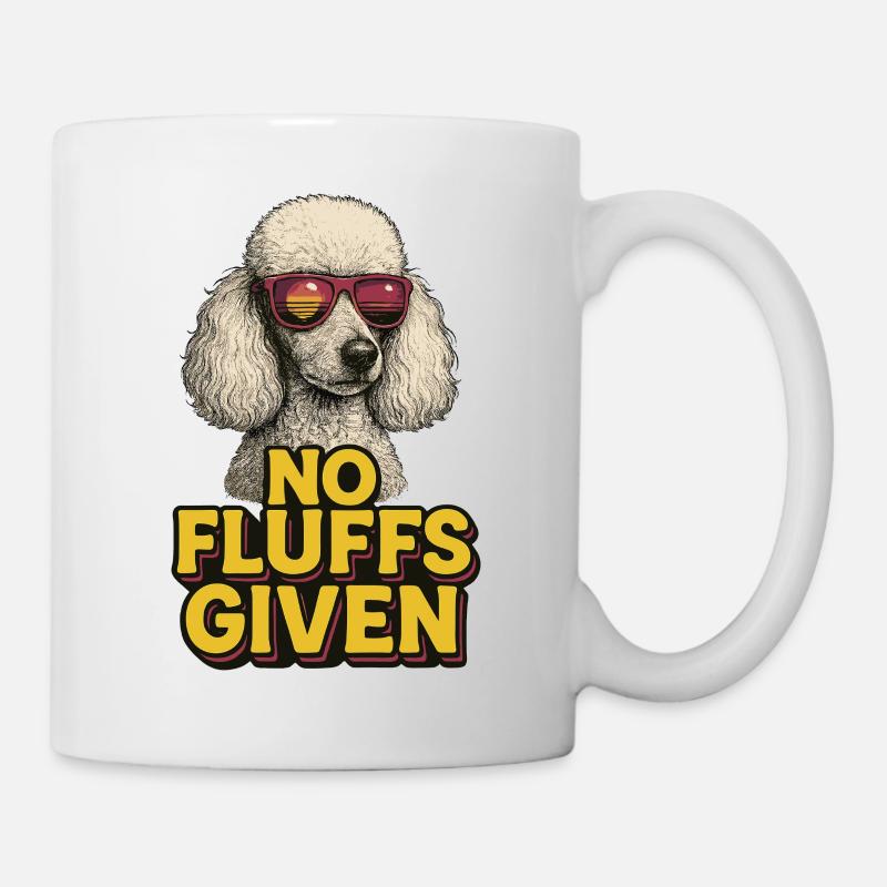 No Fluffs Given Pudel Cool - Tasse - Weiß