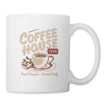 Vintage Kaffee Werbung - Tasse - Weiß - Rechts