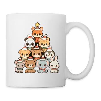 Weihnachtstiere Pyramide – Süße Xmas Tierfreunde - Tasse - Weiß - Rechts