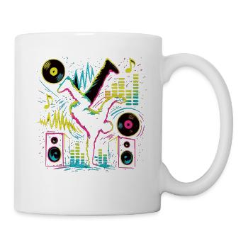 Breakdance Neon Style – Musique & Street Art - Mug blanc - blanc - Droite