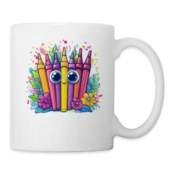 Stylos colorés Couleurs gaies - Mug blanc - blanc - Droite