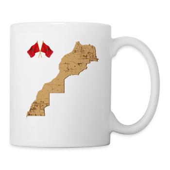 Carte Maroc Drapeaux Vintage - Mug blanc - blanc - Droite
