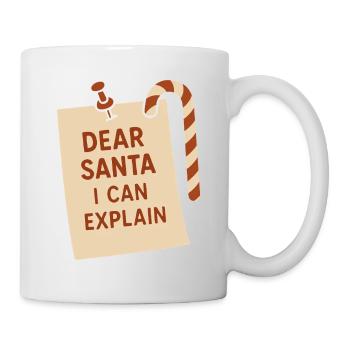 Cher Père Noël, je peux expliquer Noël drôle - Mug blanc - blanc - Droite
