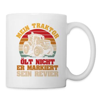 Landwirt Bauernhof Farmer Bauer Traktor - Tasse - Weiß - Rechts
