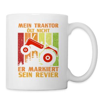 Landwirt Bauernhof Farmer Bauer Traktor - Tasse - Weiß - Rechts