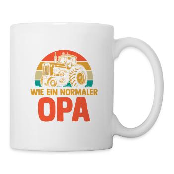 Landwirt Bauernhof Farmer Bauer Opa Großvater Trak - Tasse - Weiß - Rechts
