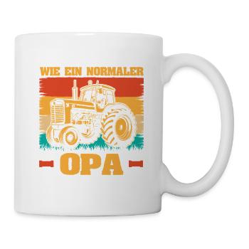 Landwirt Bauernhof Farmer Bauer Opa Großvater Trak - Tasse - Weiß - Rechts