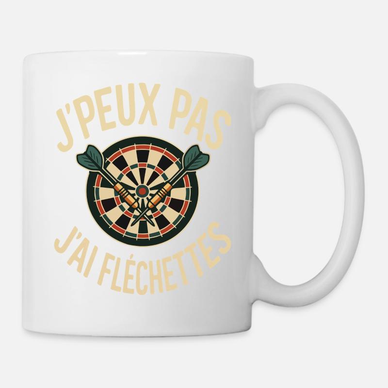 J’peux Pas J’ai Fléchettes design Joueur de Darts - Mug blanc - blanc