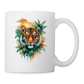 Watercolor tiger in the jungle - Mug - white - Right